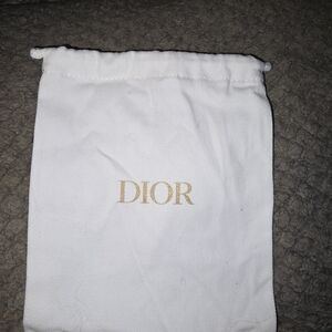 Dior White Drawstring Pouch